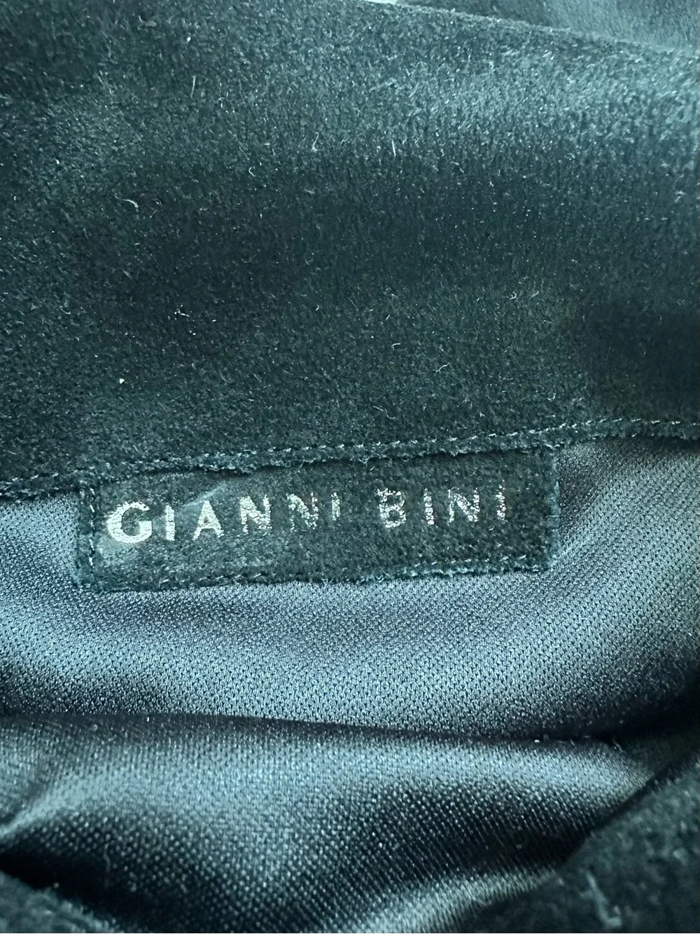 GIANNI BINI Women’s Black Suede Knee-High Cuffed Boots Flats Size 7.5M